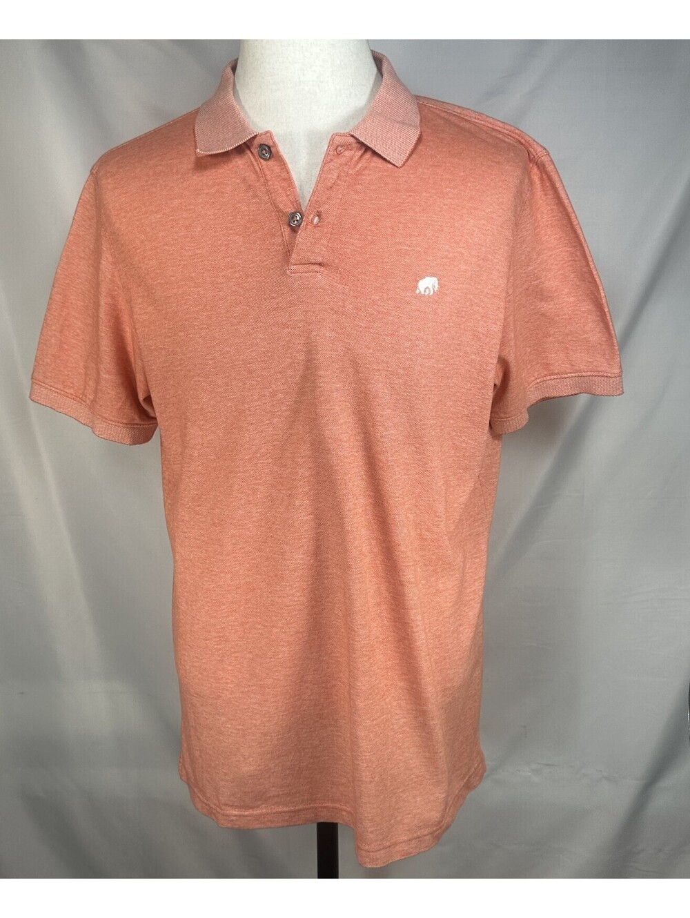 Banana Republic 1/4 Button Cotton Polo Shirt Orange Mens L